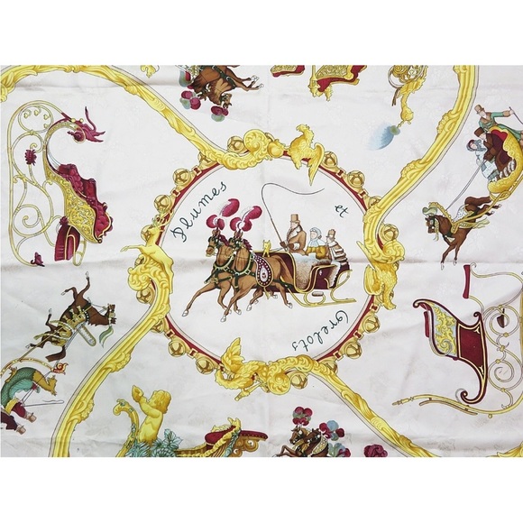 Hermes Green and Gold Silk Scarf - Picture 6 of 11